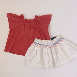 Uniqlo Blouse + Tommy Hilfiger Toddler Skirt